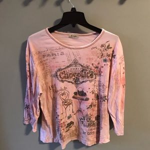Women’s XL Pink Shirt by Cactus Chocolate Paris theme